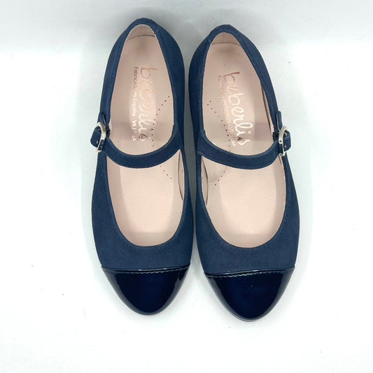 Beberlis Navy Suede Cap Toe Mary Jane