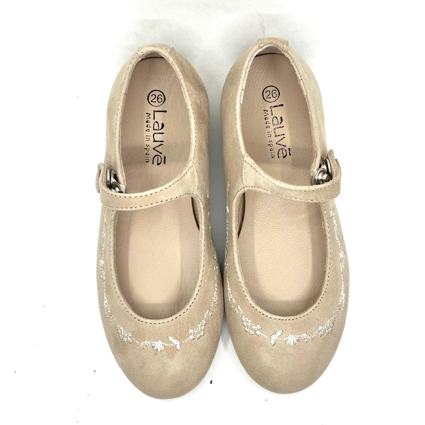 Lauve Suede Taupe Mary Jane