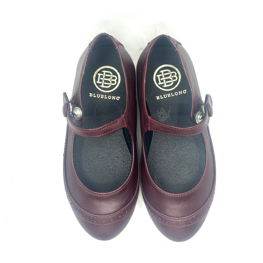 Blublonc Burgundy Leather Mary Jane