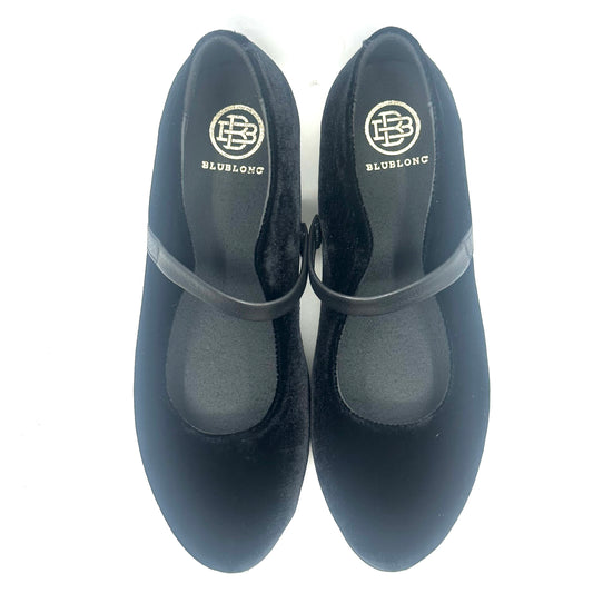 Blublonc Black Velvet Strap Mary Jane