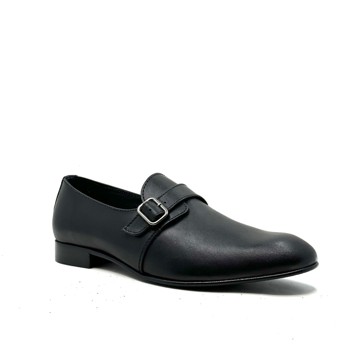 Beberlis Black Leather Buckle Dress Shoe