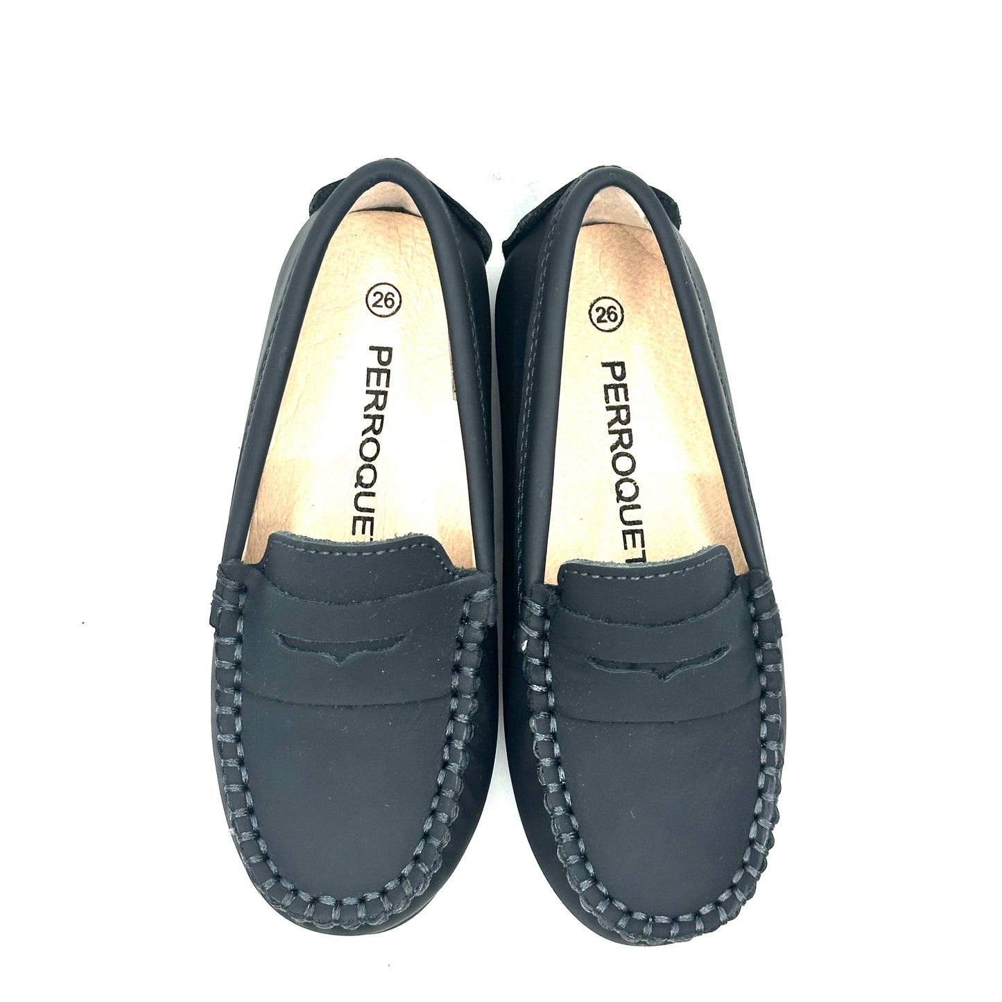 Perroquet Dark Grey Silky Leather Penny Loafer