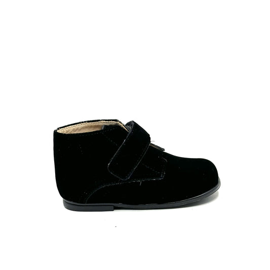 Beberlis Velvet Black Velcro Baby Bootie