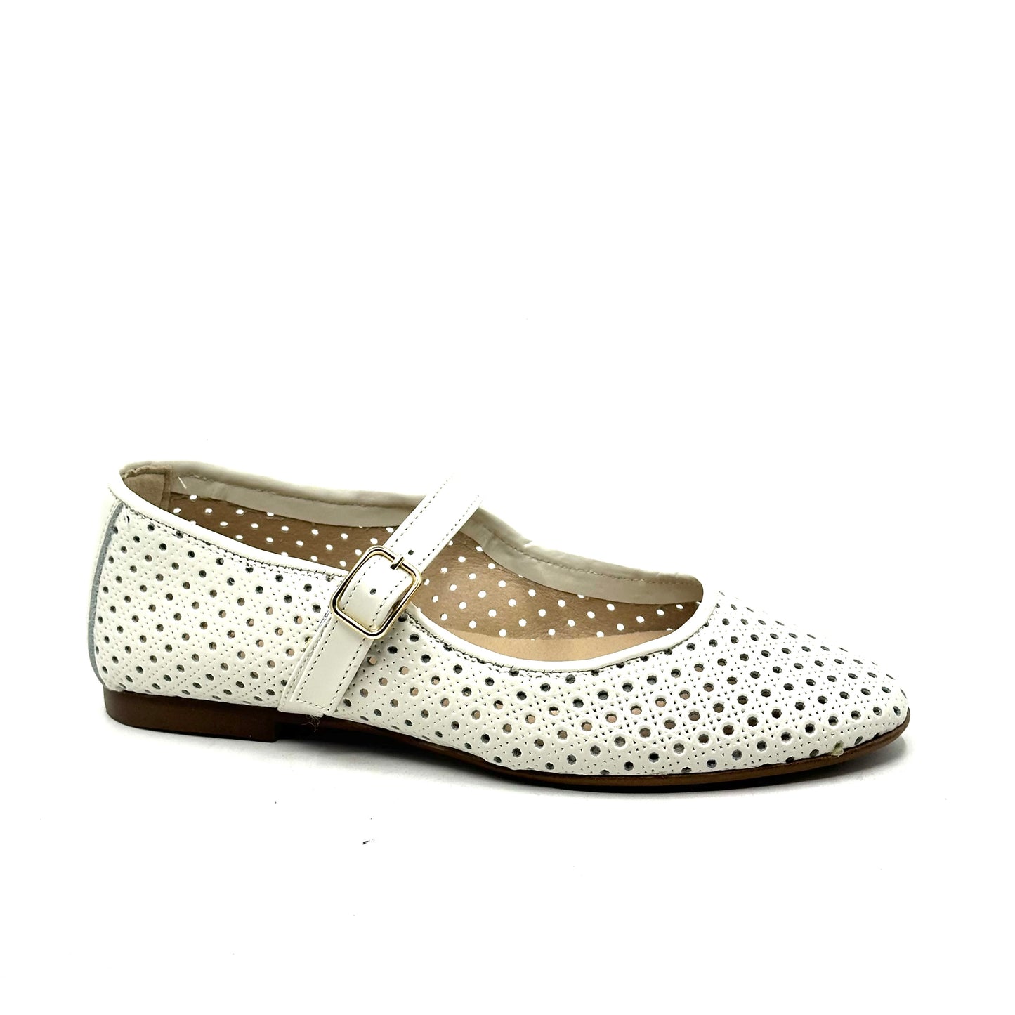 Blublonc Perforated Cream Mary Jane