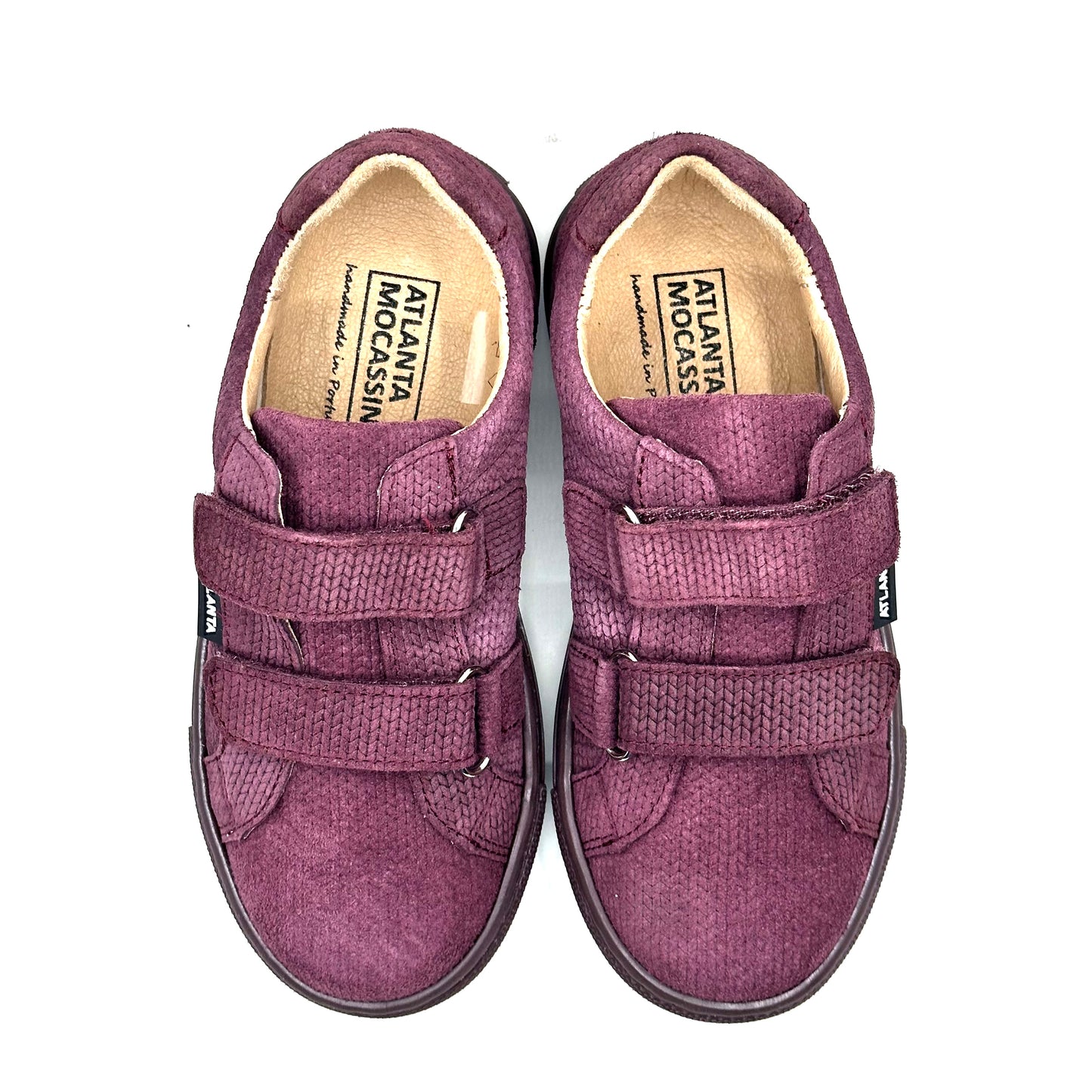 Atlanta Mocassin Burgundy Pique Velcro Sneaker
