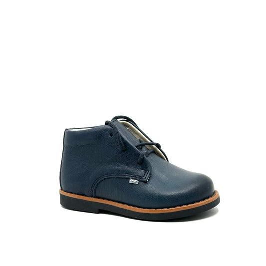 Emel Navy Leather Laced Baby Bootie