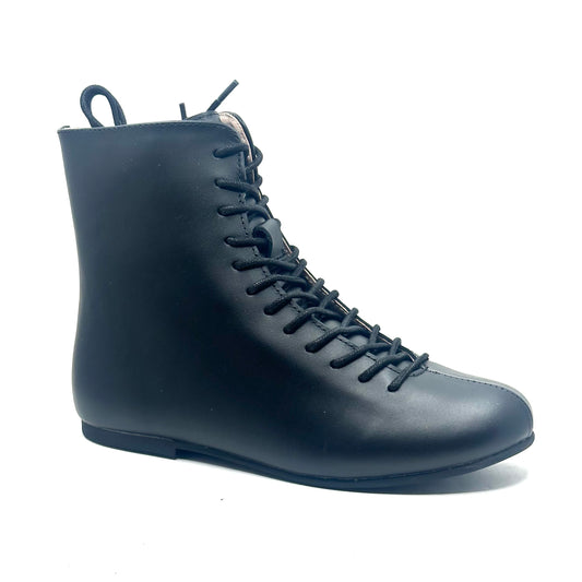 Perroquet Black Teen Leather Laced Boot