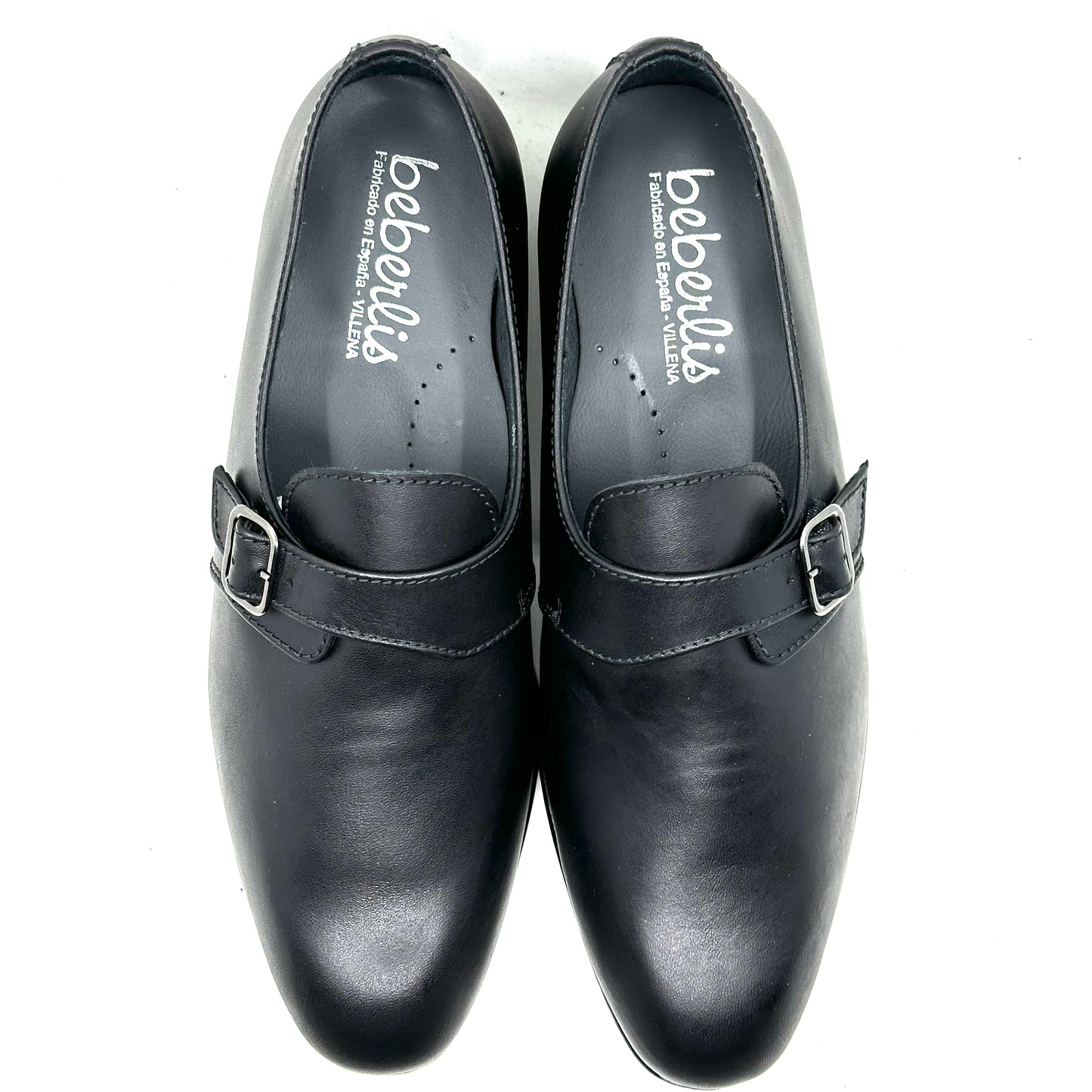 Beberlis Black Leather Buckle Dress Shoe