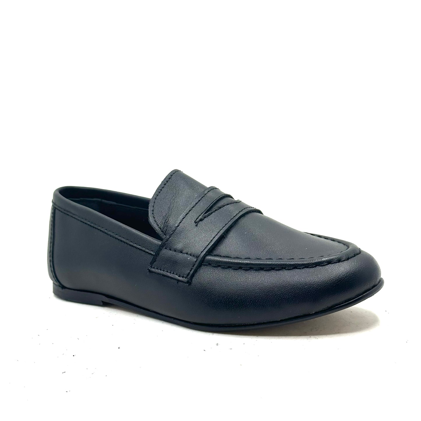 Blublonc Black Leather Penny Dress Shoe