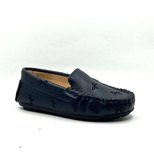 Perroquet Navy Embroidered Leather Loafer