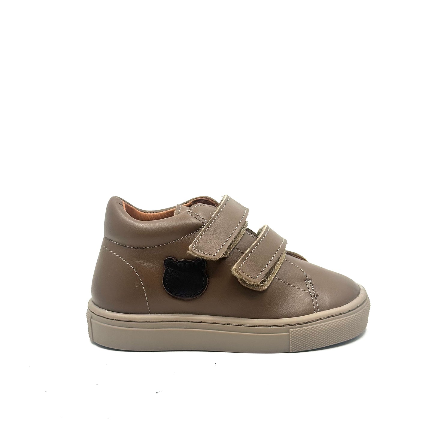 Atlanta Mocassin Taupe Bear Velcro Sneaker