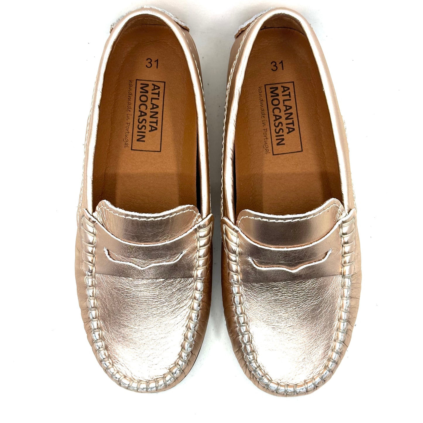 Atlanta Mocassin Rose Gold Penny Loafer