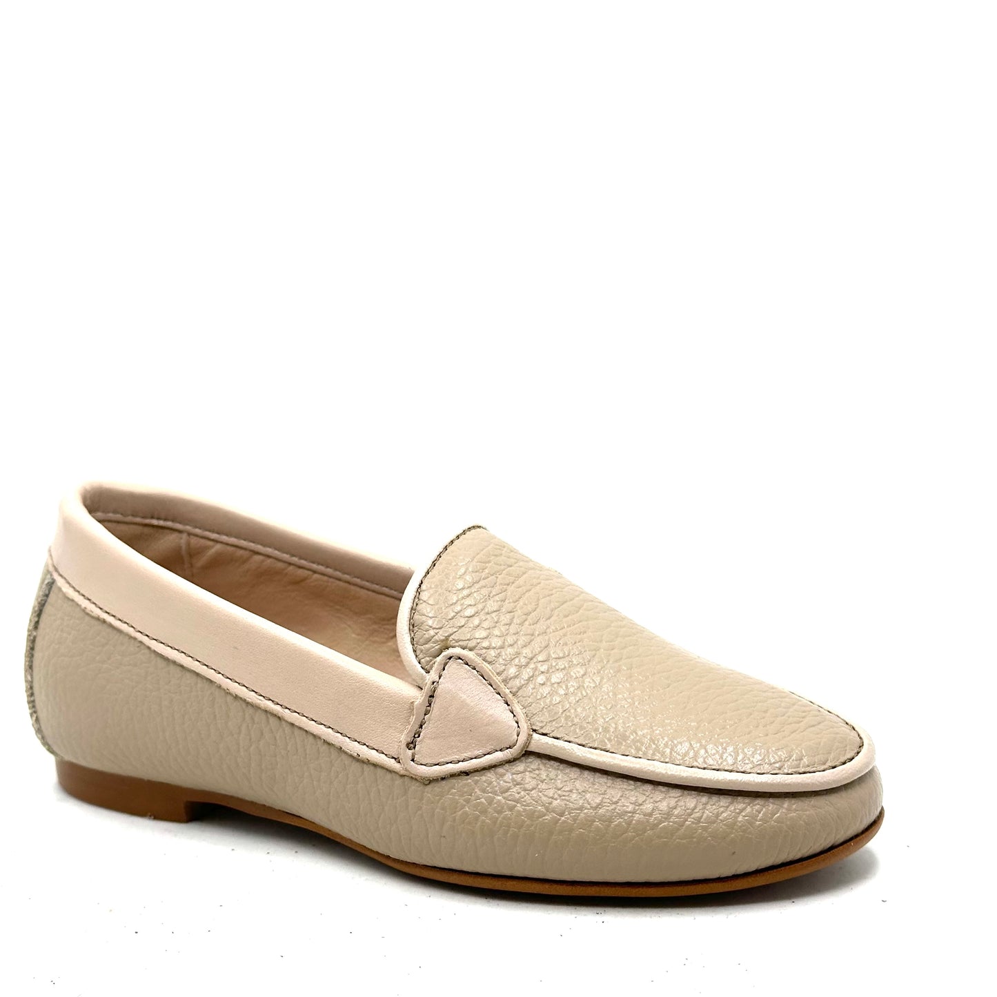 Blublonc Taupe Leather Loafer