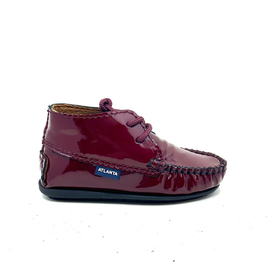 Atlanta Mocassin Burgundy Patent Bootie