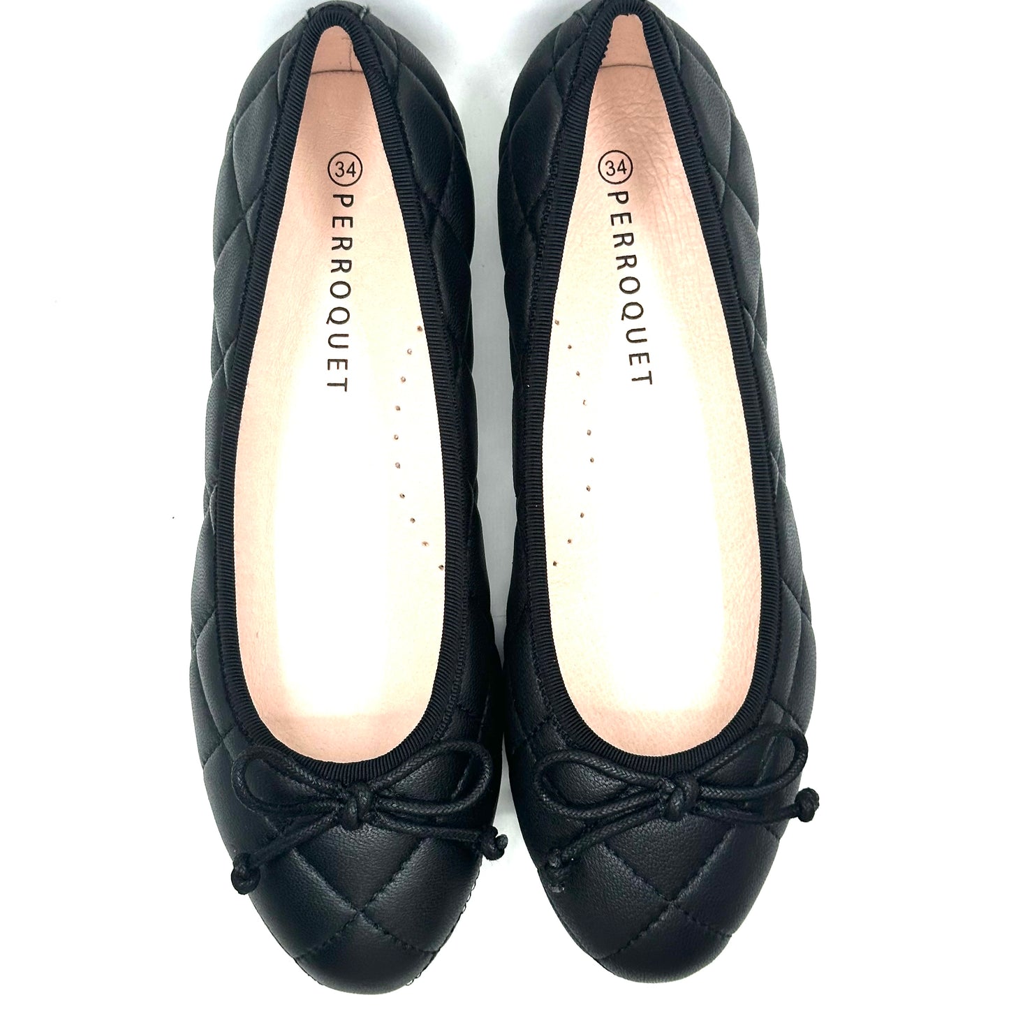 Perroquet Quilted Black Goat Leather Flat
