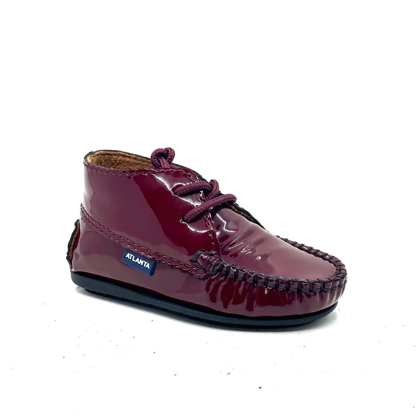 Atlanta Mocassin Burgundy Patent Bootie