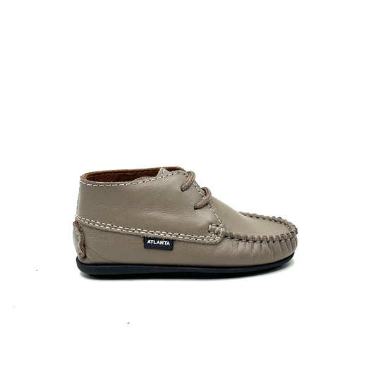 Atlanta Mocassin Taupe Leather Bootie