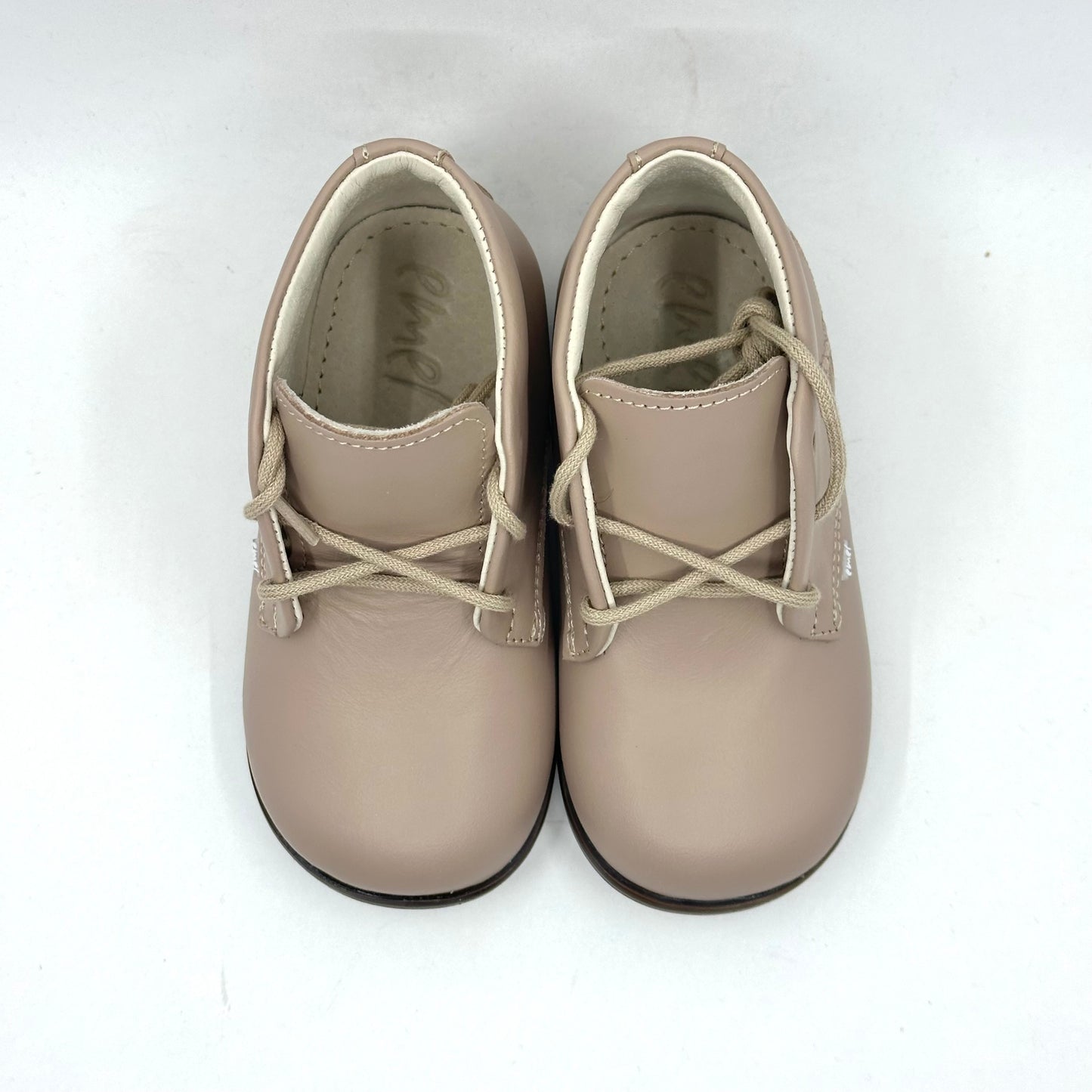 Emel Stone Taupe Embroidered Crest First Walker