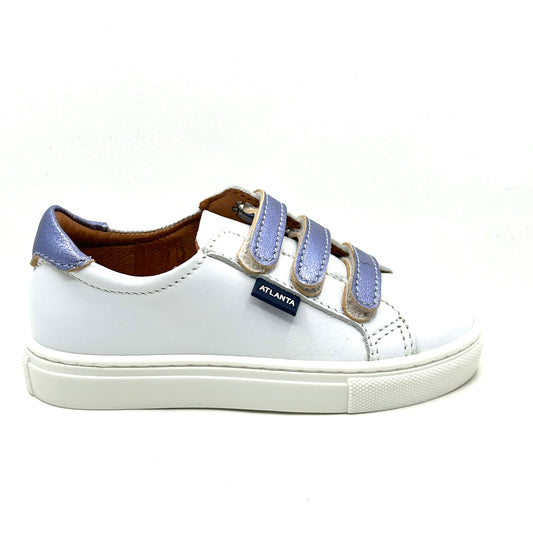 Atlanta Mocassin White & Voilet Metalic Sneaker