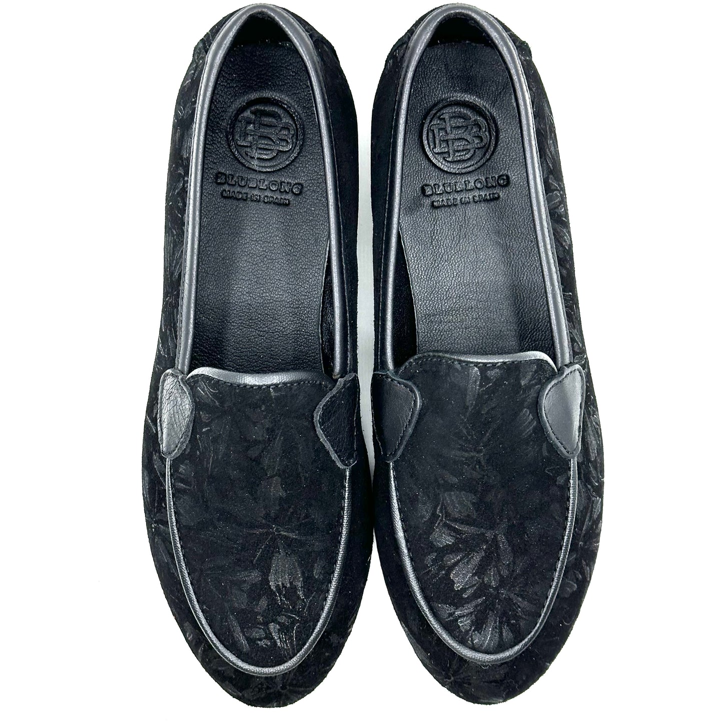 Blublonc Black Leather Piping Leather Loafer