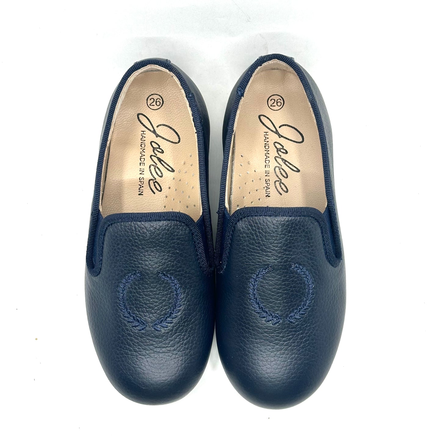 Jolee Navy Leather Slip-On