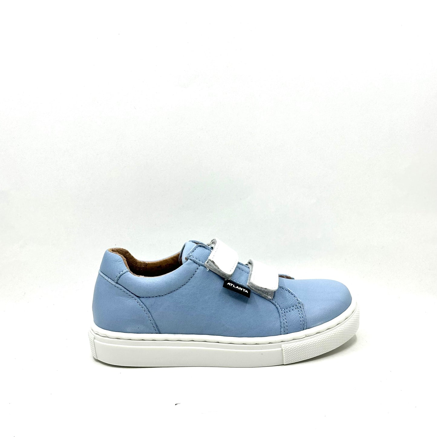 Atlanta Mocassin Sky Blue and White Double Velcro Sneaker