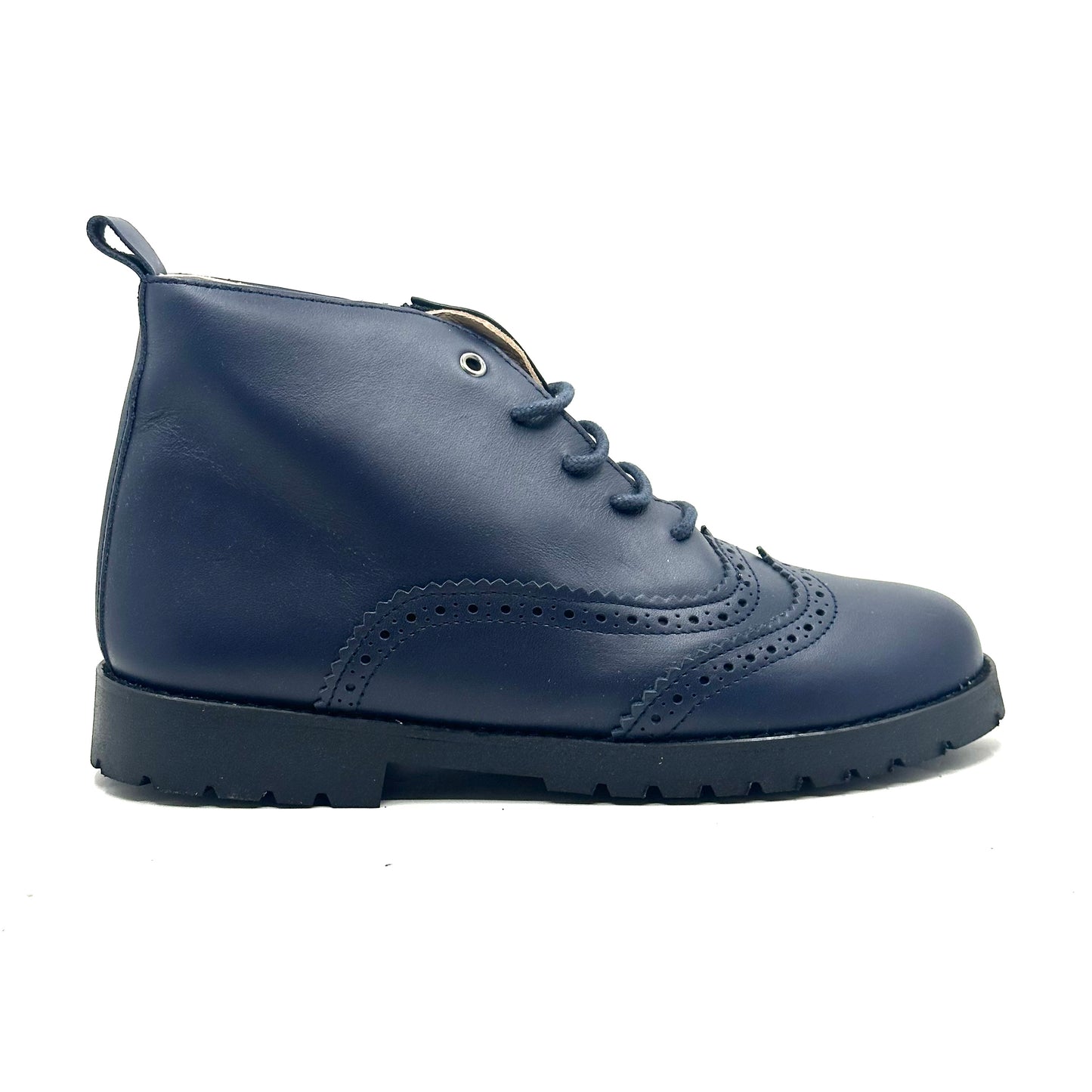 Jolee Navy Leather Zip-up Boot