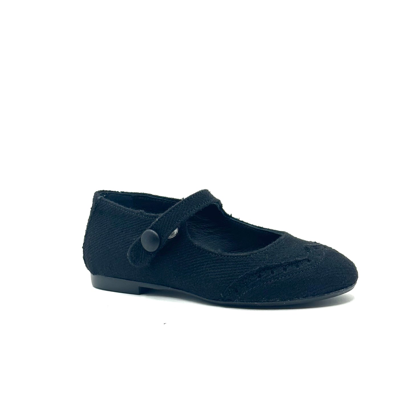 Blublonc Black Flannel Wingtip Mary Jane