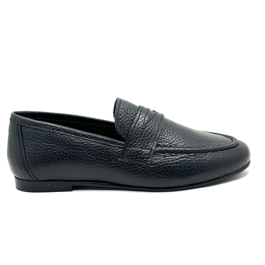 Blublonc Black Little Grainy Penny Dress Shoe