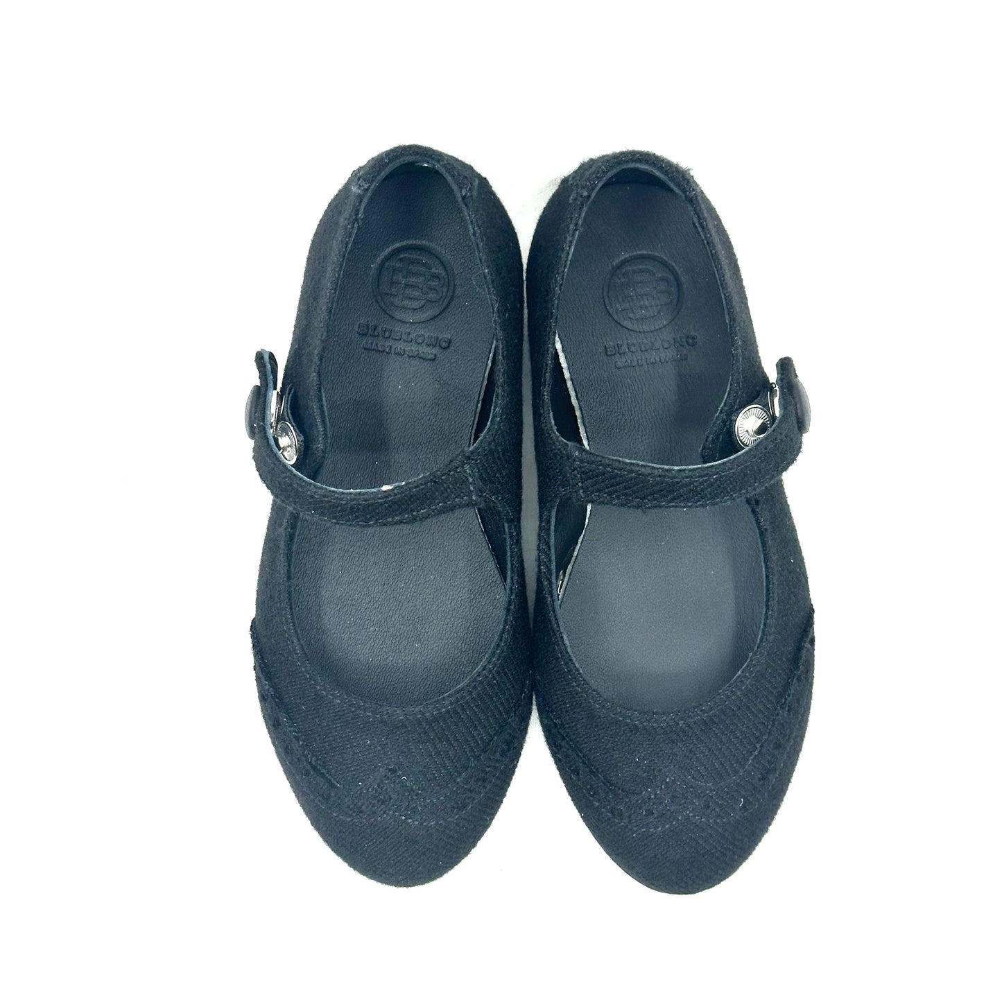 Blublonc Black Flannel Wingtip Mary Jane