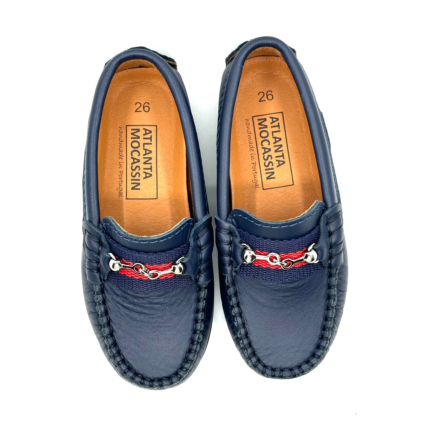 Atlanta Mocassin Navy Buckle Penny Loafer