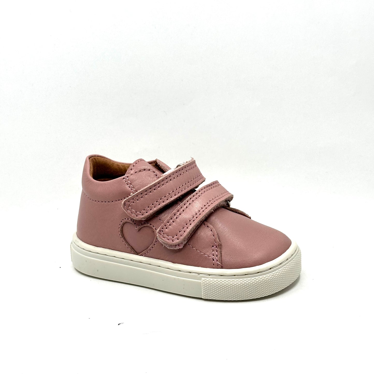 Atlanta Mocassin Rose Pink Heart Velcro Sneaker