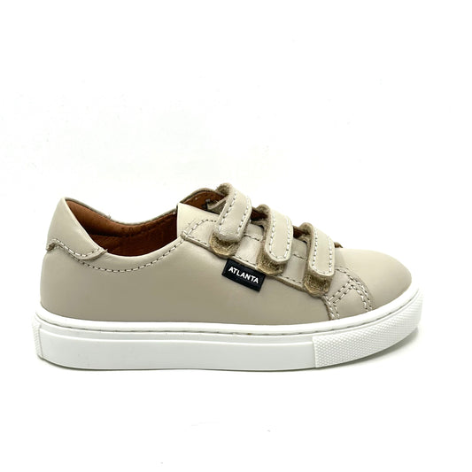 Atlanta Mocassin Sand Smooth Triple Velcro Sneaker