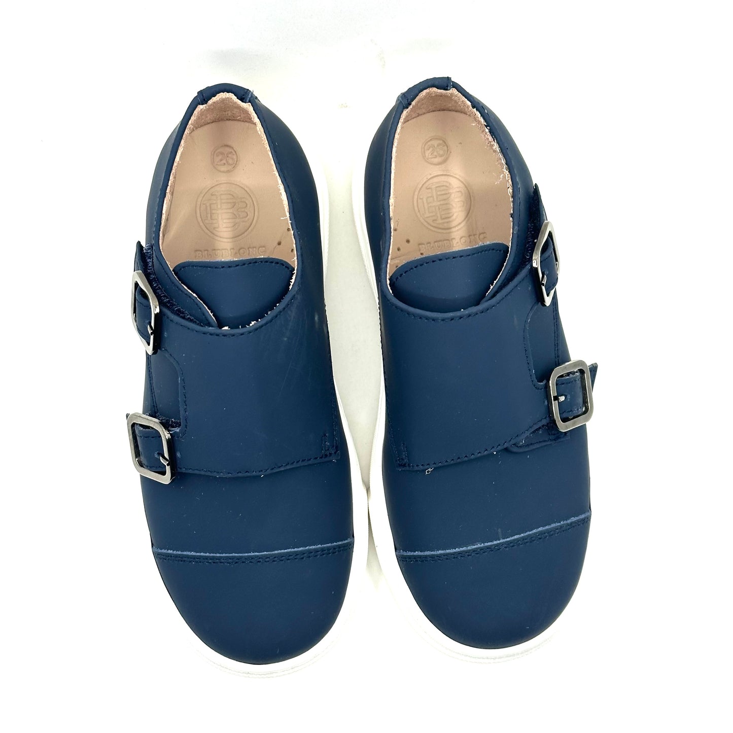 Blublonc Navy Monk Strap Sneaker Shoe