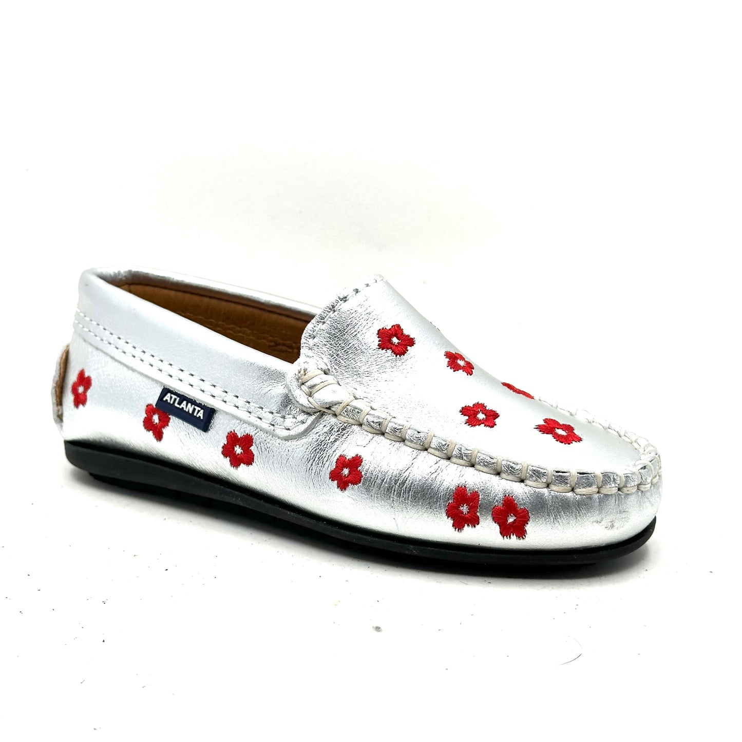 Atlanta Mocassin Metallic Flower Loafer