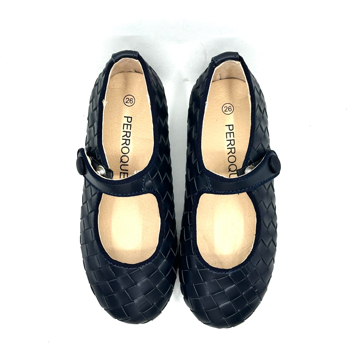 Perroquet Navy Basketweave Mary Jane