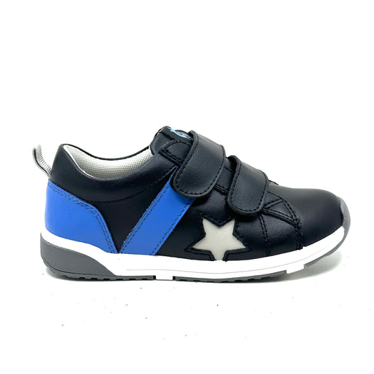 Old Soles Black and Neon Blue Velcro Sneaker