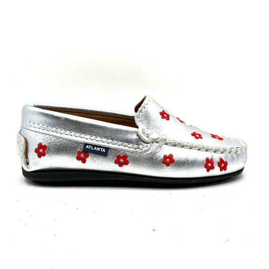 Atlanta Mocassin Metallic Flower Loafer