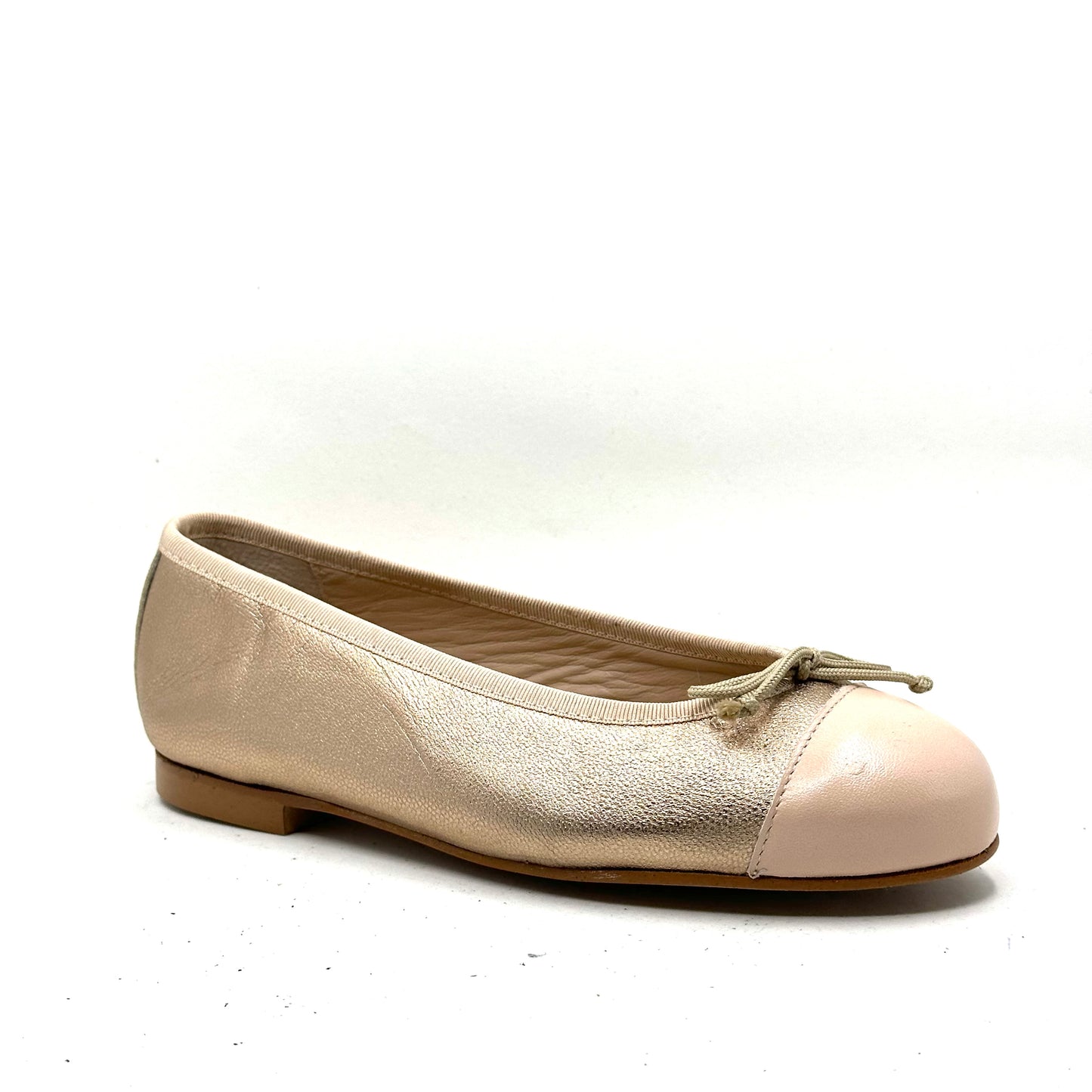 Blublonc Metalic Light Pink Cap Toe Flat