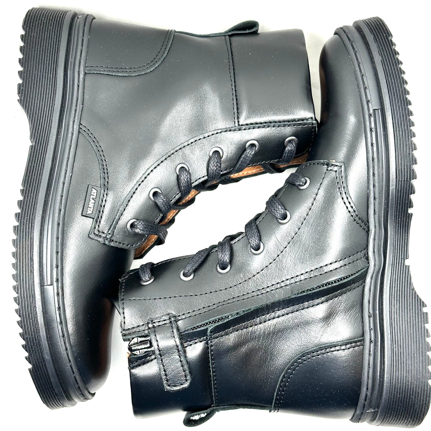 Atlanta Mocassin Black Smooth Chunky Boot