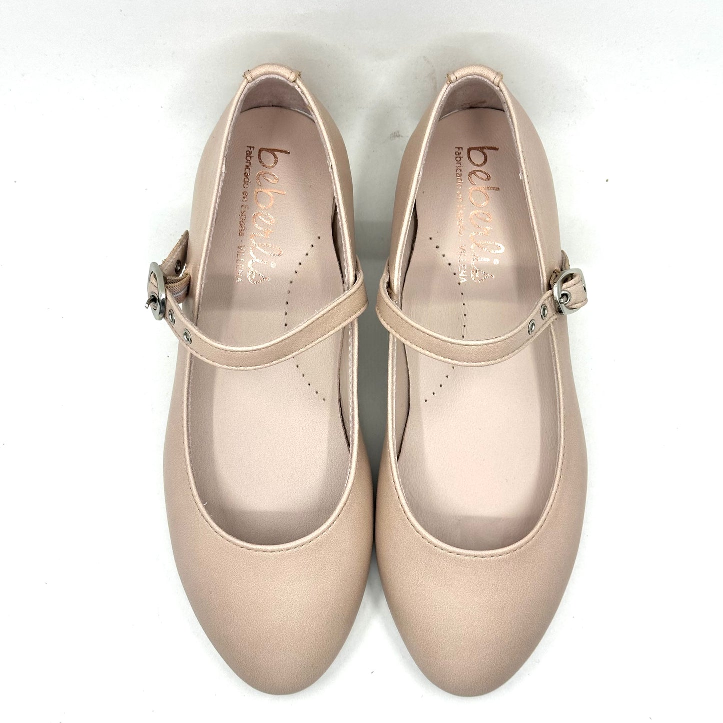 Beberlis Nude Pink Buckled Mary Jane