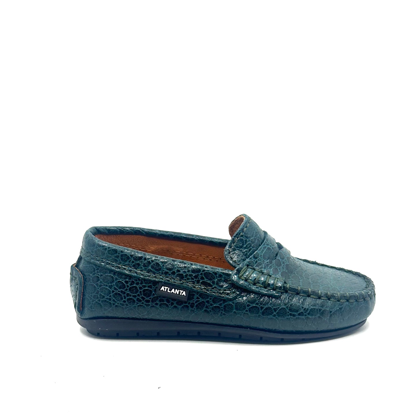 Atlanta Mocassin Teal Snake Skin Penny Loafer