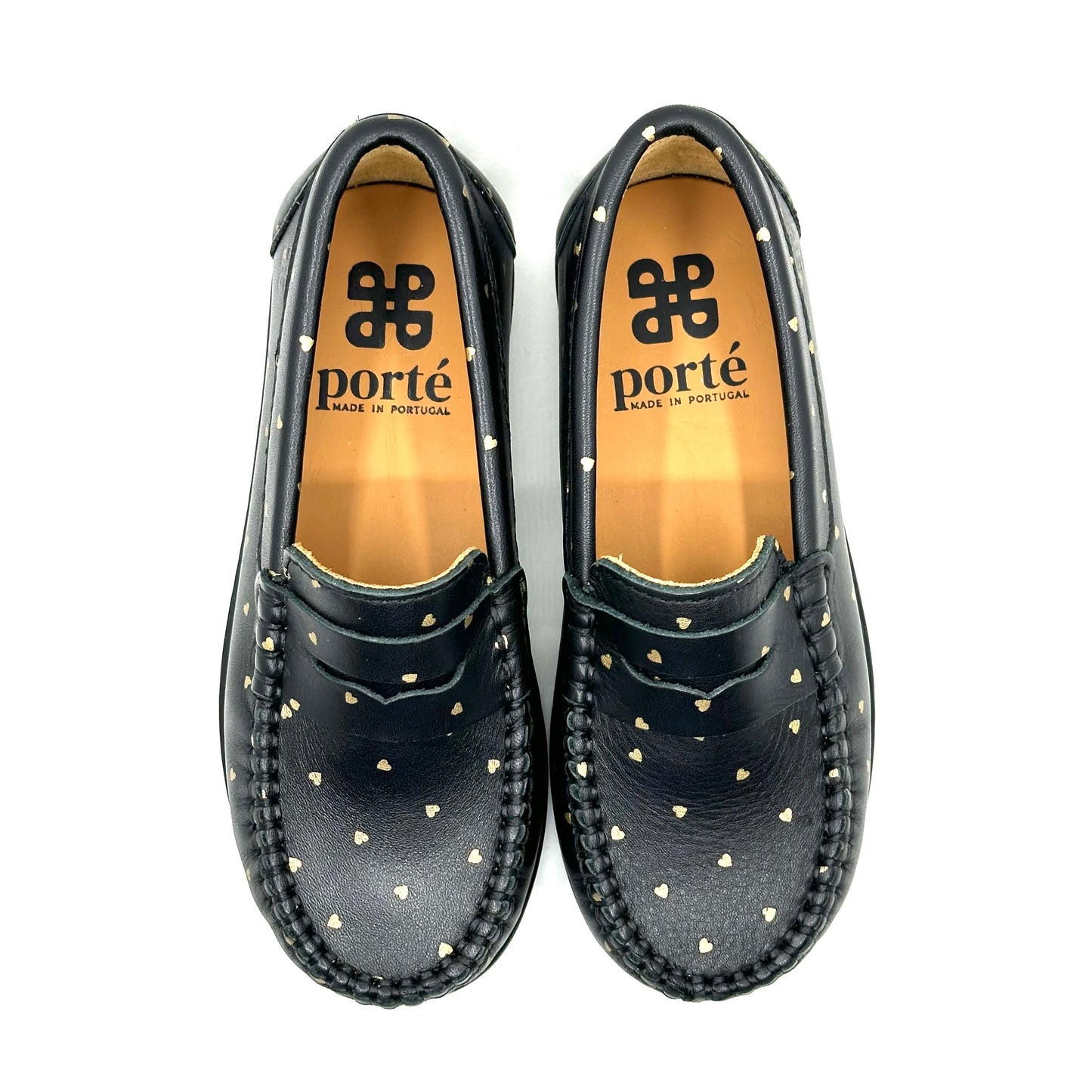 Porte Black Gold Hearted Loafer