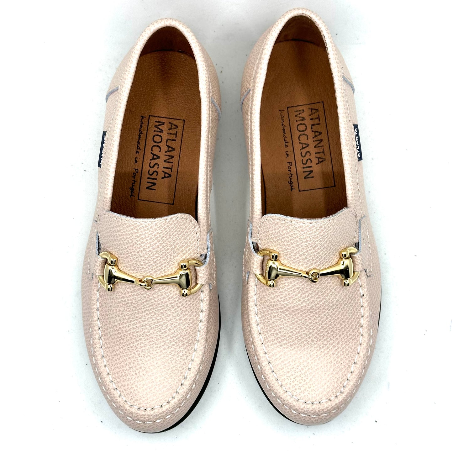 Atlanta Mocassin Teresa Natural Pink Buckle Loafer