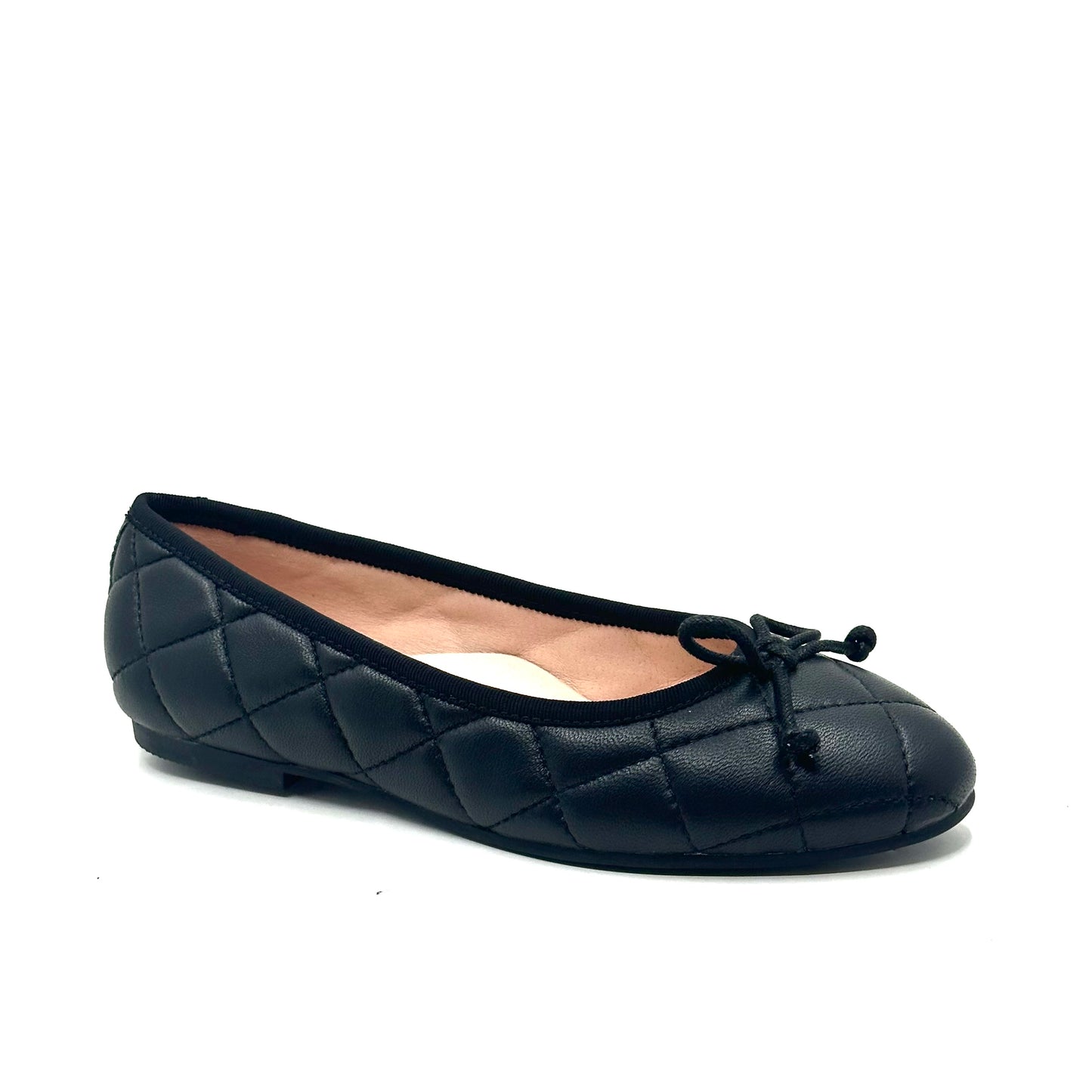 Perroquet Quilted Black Goat Leather Flat