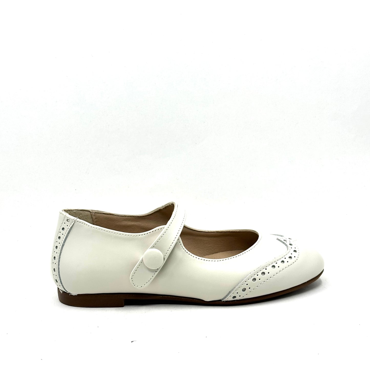 Blublonc Ivory Wingtip Mary Jane