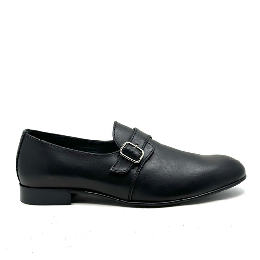 Beberlis Black Leather Buckle Dress Shoe