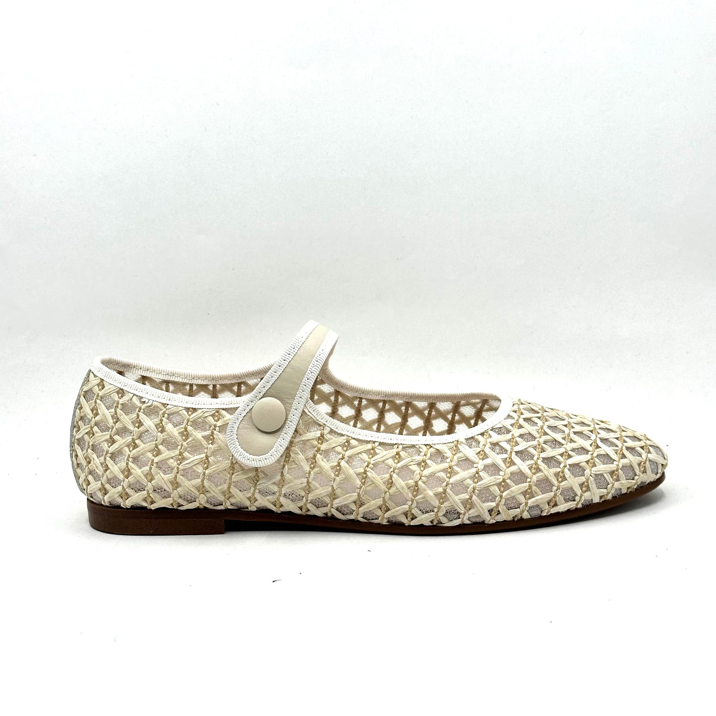 Beberlis Beige Woven Mary Jane