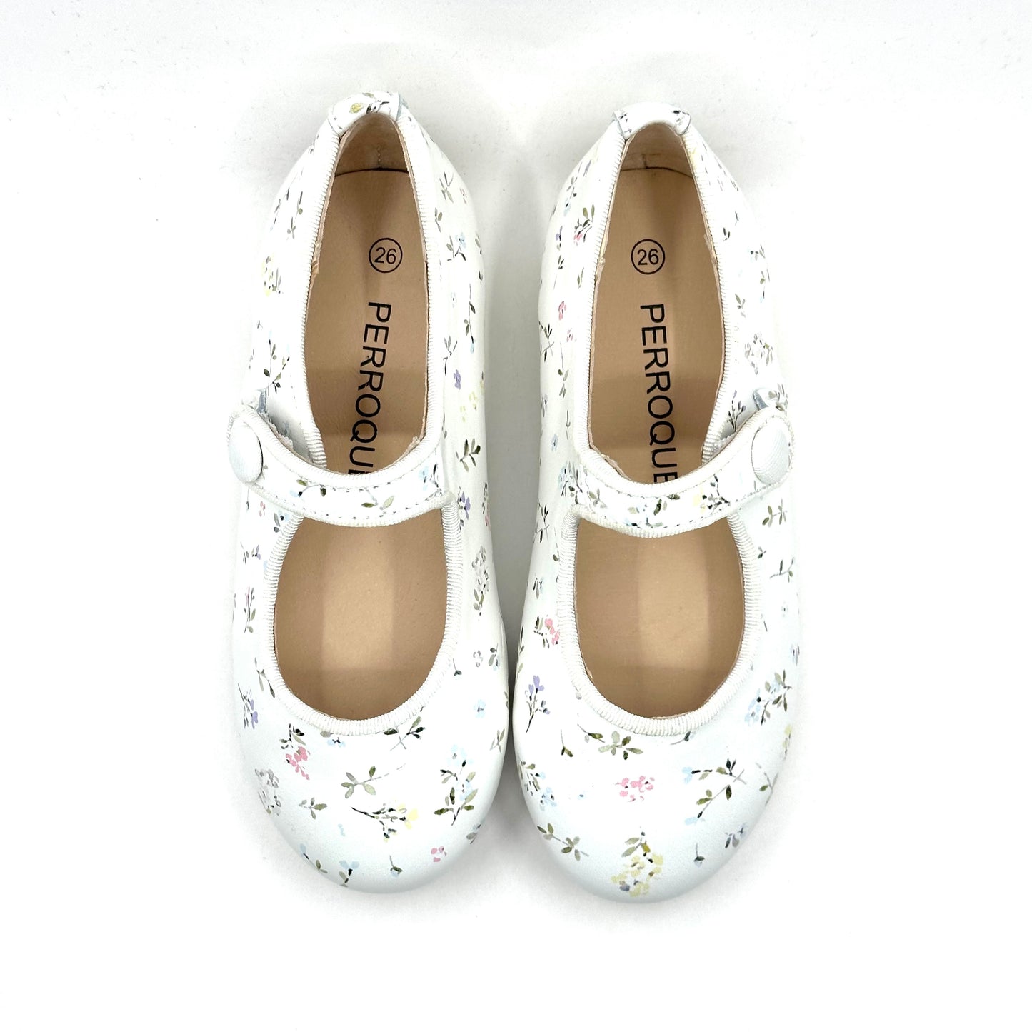 Perroquet White Floral Mary Jane