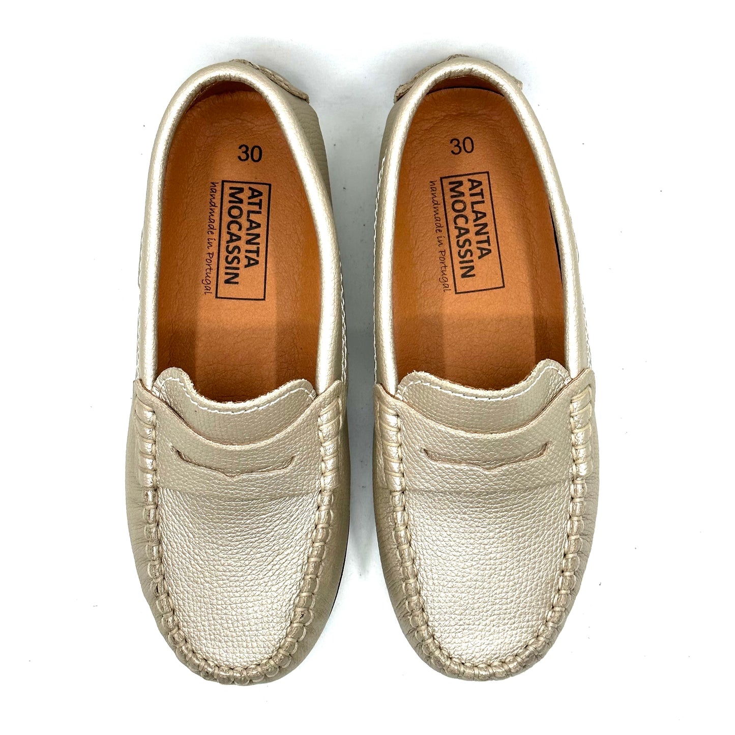 Atlanta Mocassin Tan Gold Leather Penny Loafer